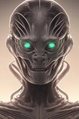 evil berserker, alien, tron, head, bitcoin eyes, 8k, finely detailed, dark light, photo realistic, hr giger