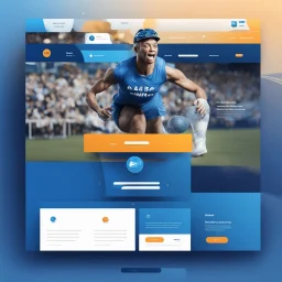 Design a user-friendly and visually appealing landing page for a sport website, prioritizing an intuitive user experience, blue colors