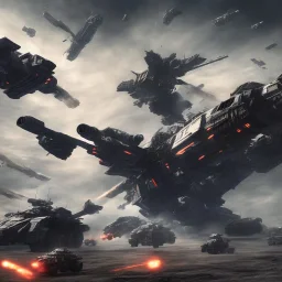 Armored Core fight another Armored Core fly in the sky in the desert with beside the ocean where you can see the space in the sky with twilight on the horizon, 4k resolution