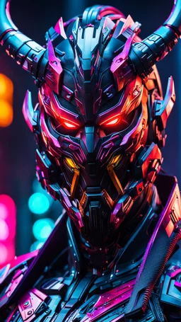 Carnage oni in 8k cyberpunk artstyle, ronin costum, galaxy mask, cover face, dynamic pose, oshare kei, hurufiyya, rtx , neon lights, intricate details, highly detailed, high details, detailed portrait, masterpiece,ultra detailed, ultra quality