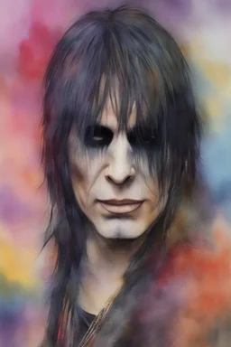 text "MOTLEY CRUE", head and shoulders portrait, Motley Crue Mick Mars - well-shaped, perfect figure, perfect face, smiling, a multicolored, watercolor stained, wall in the background, professional quality digital photograph, 4k, 8k, 32k UHD, Hyper realistic, extremely colorful, vibrant, photorealistic, realistic, sharp, highly detailed, professional quality, beautiful, awesome, majestic, superb, trending on artstation, pleasing, lovely, Cinematic, gorgeous, Real, Life like, Highly detailed