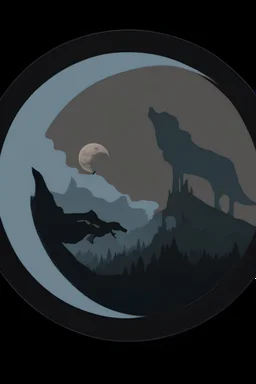 Wolf howling at the moon