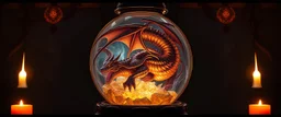 the beefy dragon inside gypsy crystal ball magical lantern