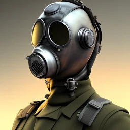 science fiction soldier gasmask helmet