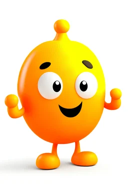 a small, Orange shape character with cute hands