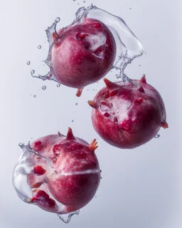 pomegranate are refracted under water