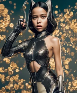 a portrait of a Jenna Ortega as Catwoman, fine-art photography, soft portrait shot 16k, full length, ultra-realistic, UHD faces, Unsplash, kodak ultra max 800, intricate, cinematic pose, centered symmetrical composition, stunning photos, masterpiece, grainy, centered composition