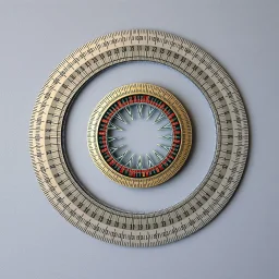 3d Kaleidoscope recursive made of a metallic random color ribon circle ring turning many timesSpirograph drawing Kaleidoscope Ruler Set Geometry Ruler Math Roulette Drawing Tool Learning in side of a bigger circle with random points in first circle making line art,blue gray tema background