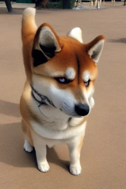 pioneer shiba inu close face matrix isometric hills with x on forehead