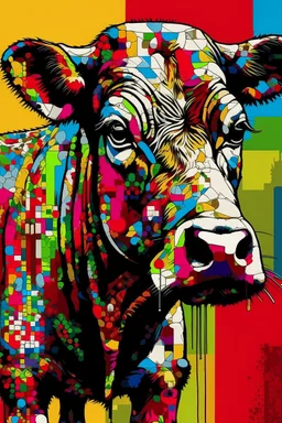 pop art pixels 10000 images war cow
