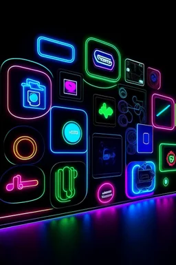 social media ads black background neon lights