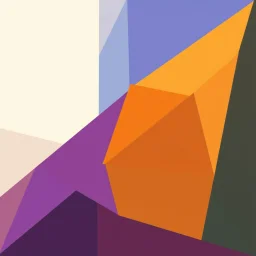 Abstract geometrical shapes in three different colors
