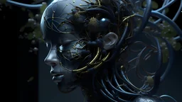 AI black genetic modification art realisticv2 surrealism 64k resolution cience art, unreal render,