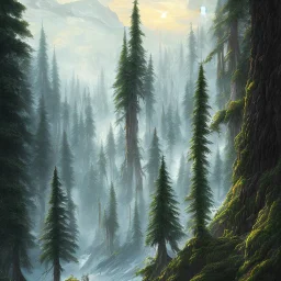 Concept art of the Olympic National Forest by Airi Pan