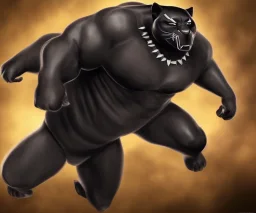 Epic photo of Fat marvel black panther, photorealistic