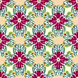 cream colors themed flowers in a pattern Alhambra