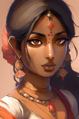 Mujer hindú estilo anime