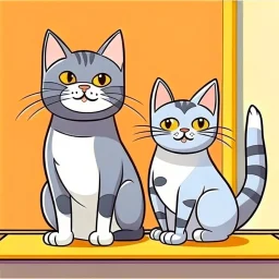 2 cats cartoon