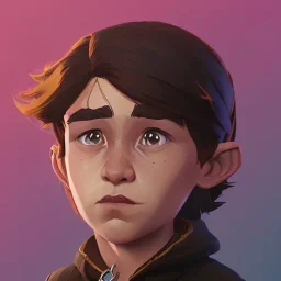 Portrait of a brown haired little wizard kid by Nick Harris