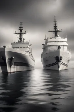 portrait of two huge vessel ships