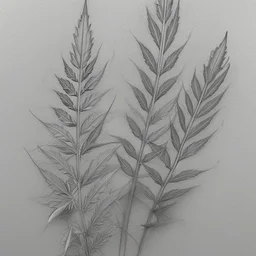 draw a pencil Sketch that potrays the pleasure and relaxation derived using elements like, weed leaves, soft textures, hazy, and gentle curves to evoke a sense of tranquillity and bliss.