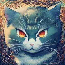 Portrait of a cat by Van Gogh