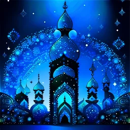 Blue sparking Islam greetings