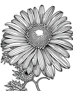 real massive Daisy flower coloring page