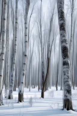 trees in the winter forest