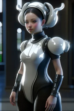 Maid outfit alien ,3d 4k octane render, smooth, sharp focus, highly detailed, unreal engine 5,