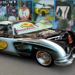 50'S ELECTRIC GUITAR ROCKABILLY HOTROD SPACESHIP FUNNYCAR GRILL