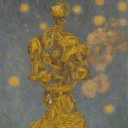 Portrait de femme robot par Van Gogh