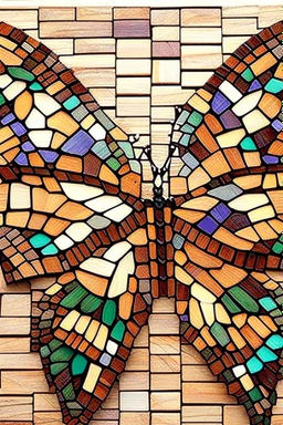 very beautiful butterfly wood mosaic