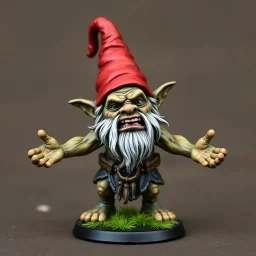 gnome troll miniature model half painted arms outstretched