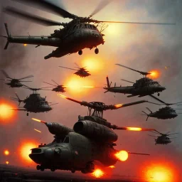 vietnam war. war report. one helicopter. bokeh. lens flare. warm lights. high detailed. beksinski