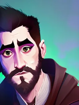 Portrait of a 30 year old strange gay wizard like Jake Gyllenhaal