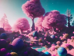 pink black crystal cosmic and galactic ambiance hill sky rocks sunny trees pools surreal, full of details, smooth, bright sunshine，soft light atmosphere, light effect，vaporwave colorful, concept art, smooth, extremely sharp detail, finely tuned detail, ultra high definition, 8 k, unreal engine 5, ultra sharp focus