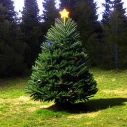 lonely christmas tree in alpine biome