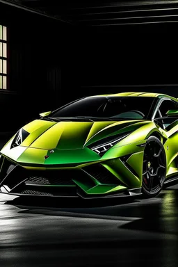 A sleek (((Lamborghini))) with its iconic profile and cutting-edge design juxtaposed against a powerful (((Dodge Charger))), featuring a bold grille and muscular contours