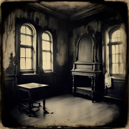 Creepy interior, old style, daguerrotype