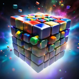 Multiverse in a Rubik Cube, floating in the calaxy