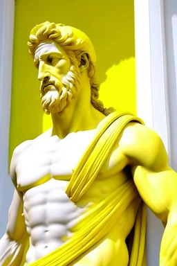 Neoclassicism greek man realistic yellow white cote d'azur real man