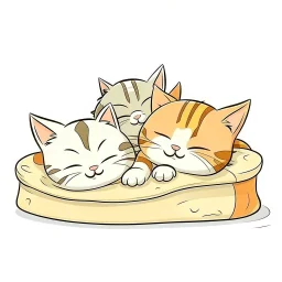 kittens sleeping cartoon