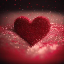 motion blur red glitter heart