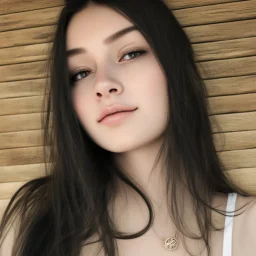 A girl, with black top