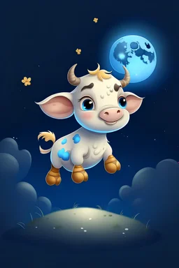 little magical baby cow who can jump over the moon