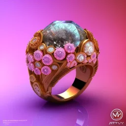 a jewelry design,sakura-themed ring, gemstones and diamonds,luxury, closeup, product view,trending on artstation, cgsociety,ultra quality,digital art, exquisite hyper details,4k,Soft illumination, dreamy,fashion, rendering by unreal engine