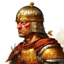 fantasy, portrait, face, town guardsman, early medieval, white background