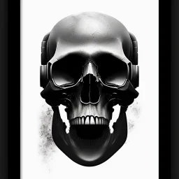 cyberpunk style ink ball skull picture in detailed frame, big black eyes, unreal engine 5, 8k resolution, photorealistic, ultra detailed, frame extreme accurate