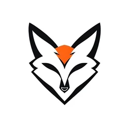 A logo of a esport team, modern minimal line, fox maple, working with negative space, white background